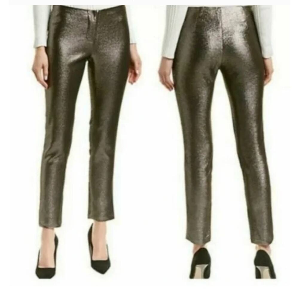 J.McLaughlin Metallic Ankle Pants Silver Shimmer Size 8 - Picture 10 of 10